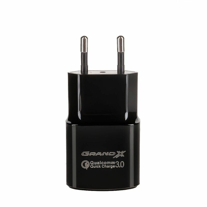 Мережевий зарядний пристрій Grand-X (1USBx3А) QC3.0 Black (CH-550TC) + кабель USB-C