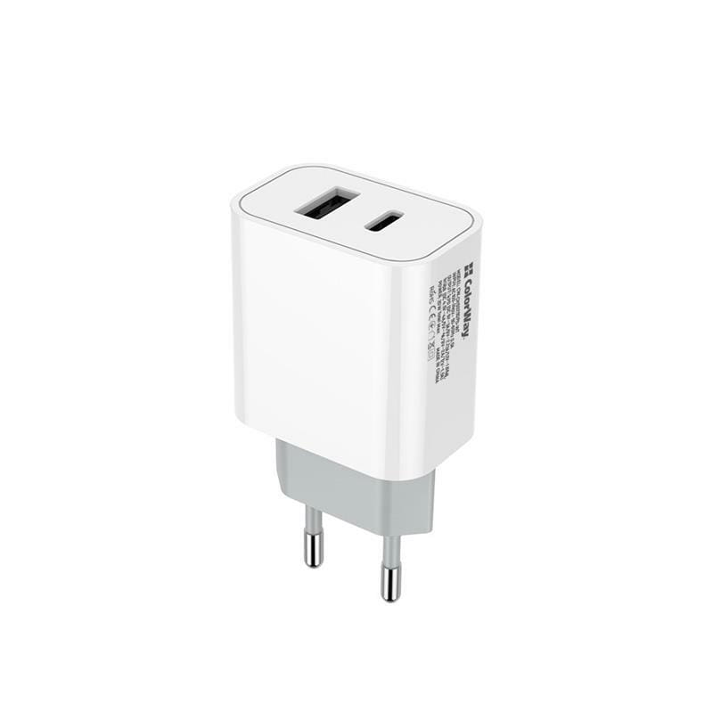 Сетевое зарядное устройство ColorWay (1USB Type-C PDx3A;1USBx4A) White (CW-CHS025QPD-WT)