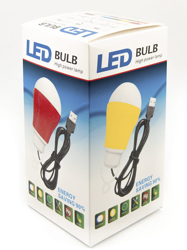 USB-светильник с LED-лампочкой Dengos, шнур ~1м, 5V, 5W, Green (LED-BULB-5V5W-GREEN)