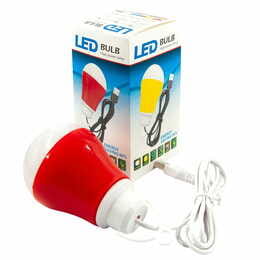 USB-светильник с LED-лампочкой Dengos, шнур ~1м, 5V, 5W, Red (LED-BULB-5V5W-RED)