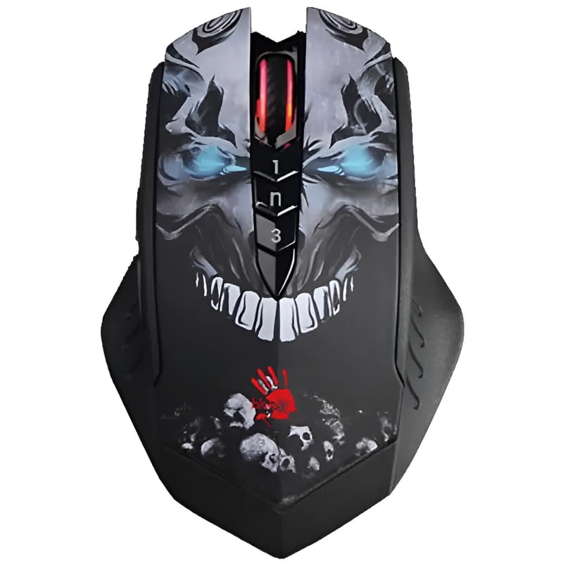 Мышь беспроводная Bloody R80 Plus (Skull) Black