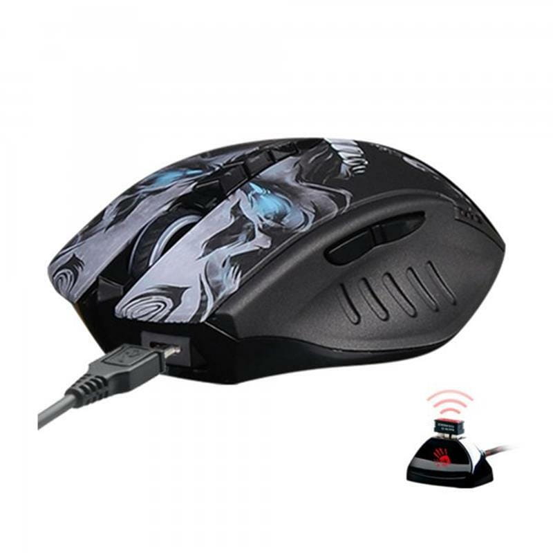 Мышь беспроводная Bloody R80 Plus (Skull) Black