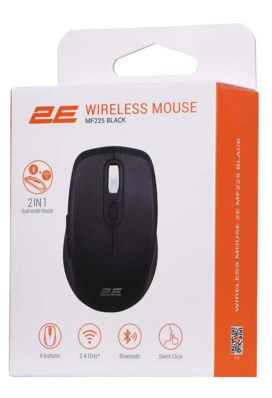 Миша бездротова 2E MF225 Silent WL BT Black (2E-MF225WBK)