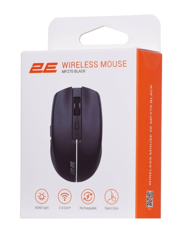 Миша бездротова 2E MF270 Silent Rechargeable WL Black (2E-MF270WBK)
