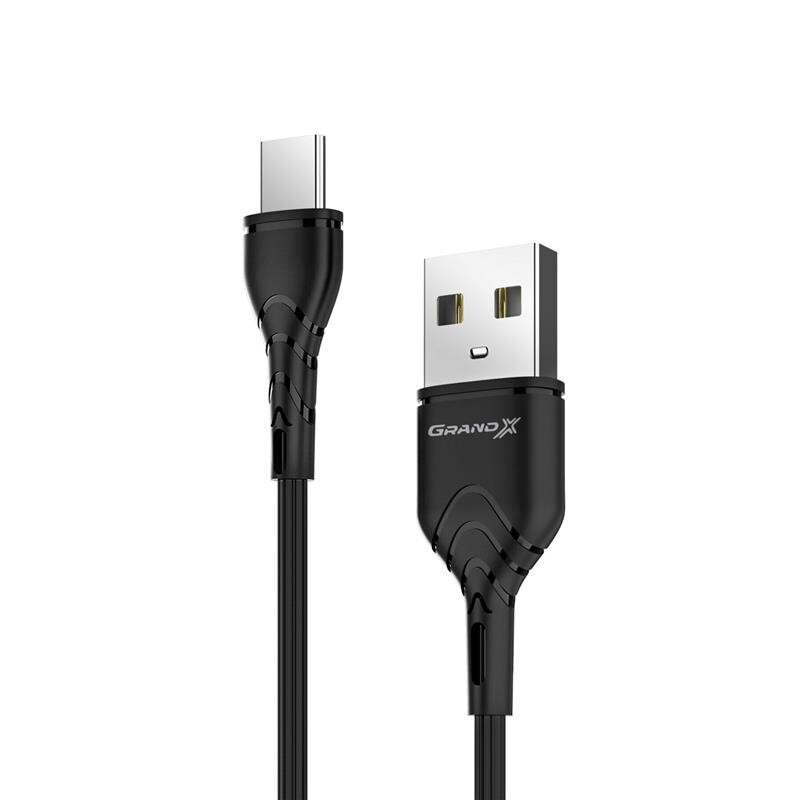 Сетевое зарядное устройство Grand-X (2xUSB 2.4A) Black (CH-15T) + кабель USB-C