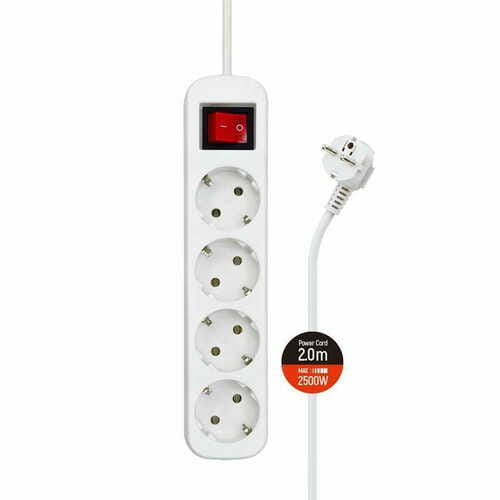 Фото - Сетевой фильтр / удлинитель ColorWay Фільтр живлення СolorWay  4 розетки, 2м, White CW-PSEA42W (CW-PSEA42W)