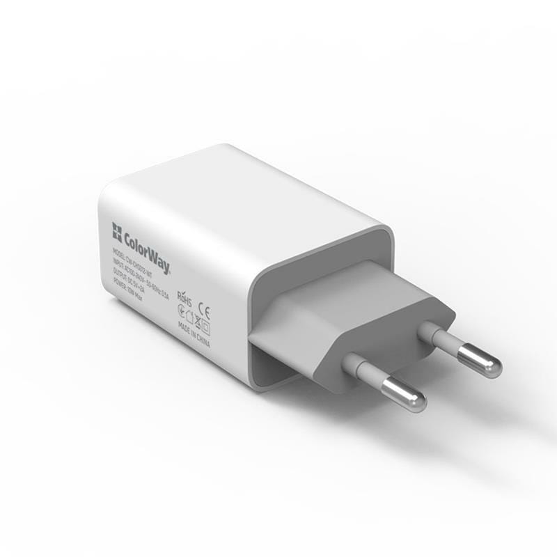 Сетевое зарядное устройство ColorWay AutoID (1USBx2A) White (CW-CHS012-WT)