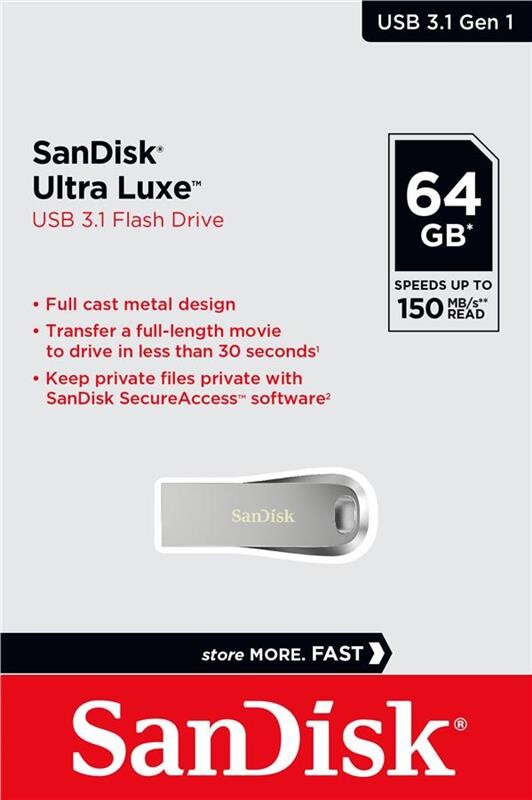 Флеш-накопитель USB3.1  64GB SanDisk Ultra Luxe (SDCZ74-064G-G46)