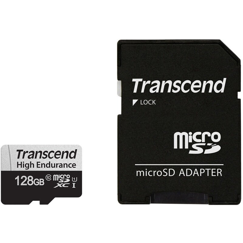 Карта памяти MicroSDXC 128GB UHS-I/U1 Class 10 Transcend 350V + SD-адаптер (TS128GUSD350V)