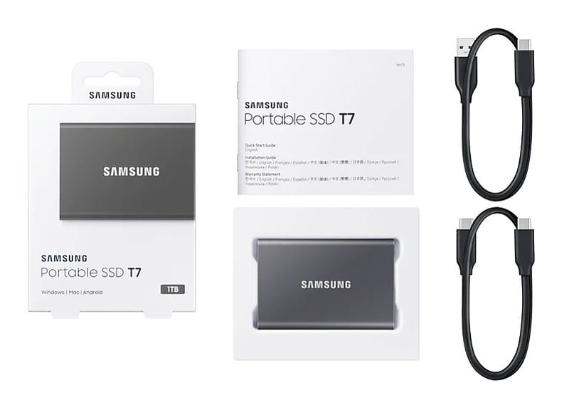 Накопитель внешний SSD 2.5" USB 1.0TB Samsung T7 Titan Gray (MU-PC1T0T/WW)