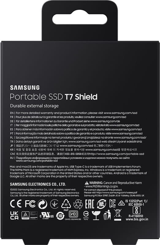 Накопитель внешний SSD 2.5" USB 2.0TB Samsung T7 Shield Blue (MU-PE2T0R/EU)