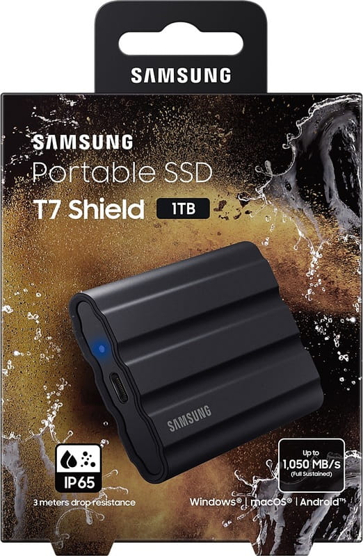 Накопитель внешний SSD 2.5" USB 1.0TB Samsung T7 Shield Black (MU-PE1T0S/EU)