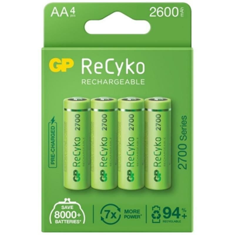 Аккумуляторы GP Batteries AA 2600mAh NiMh 4шт ReCyko+