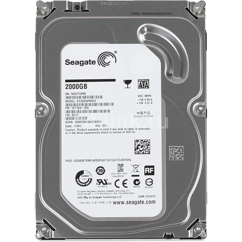 Накопичувач HDD SATA 2.0TB Seagate Pipeline HD 5900rpm 64MB (ST2000VM003)