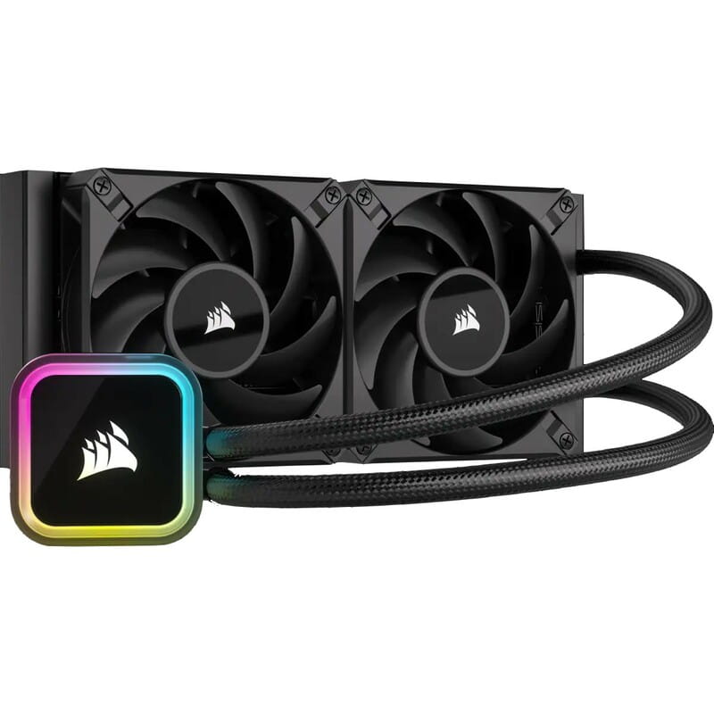 Система водяного охлаждения Corsair iCUE H100i Elite RGB Liquid CPU Cooler (CW-9060058-WW), Intel: 2066/2011/1700/1200/1151/1150/1155/1156/1366, AMD: AM5/AM4/TRX4/TR4, 277х120х27 мм