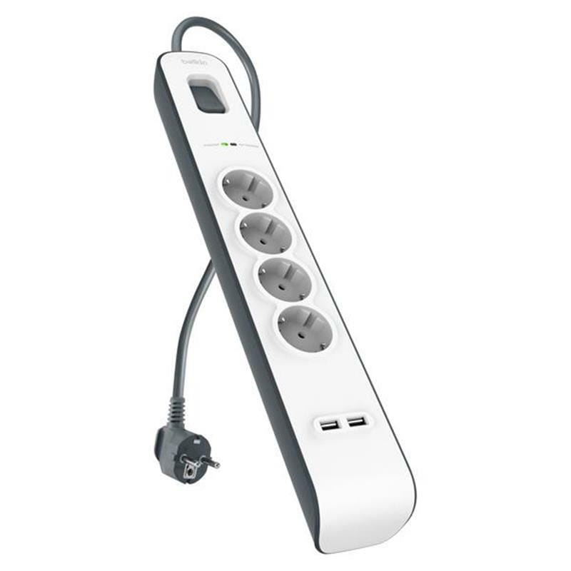 Фільтр живлення Belkin Surge Protectors (BSV401vf2M) 4 розетки, 2 USB, 2 м