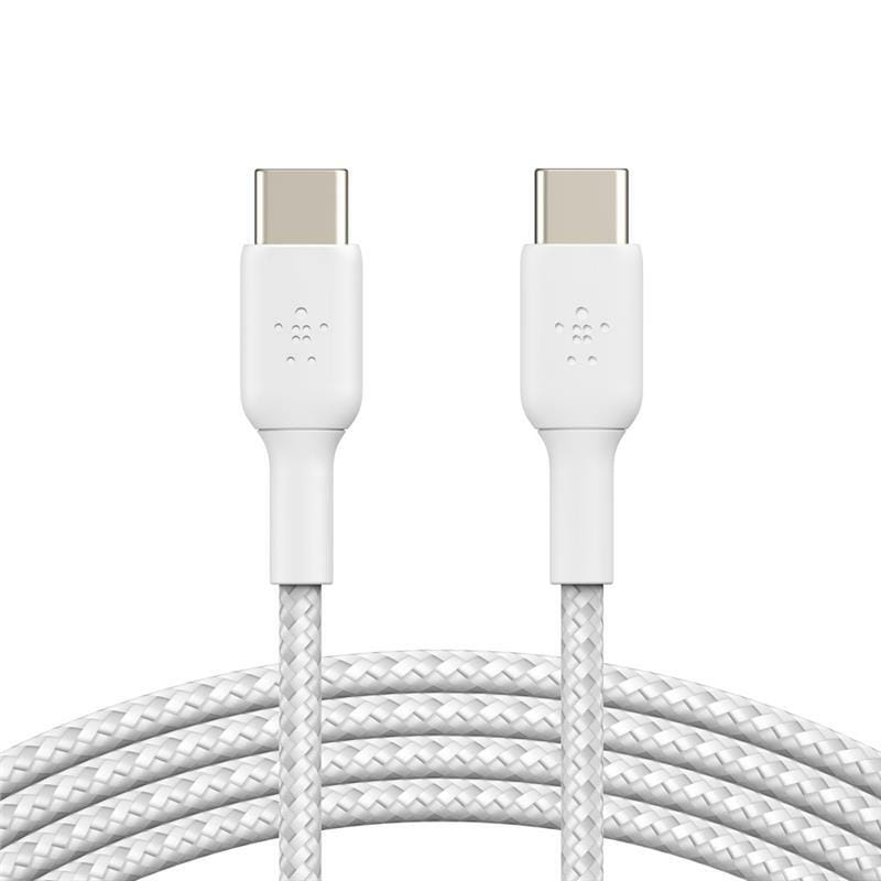 Кабель Belkin Braided USB Type-C-USB Type-C, 1м White (CAB004BT1MWH)