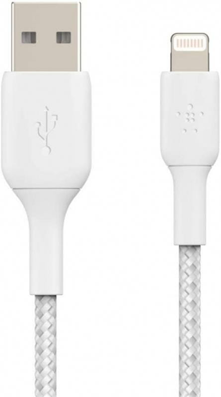 Кабель Belkin Braided USB-Lightning, 2м White (CAA002BT2MWH)