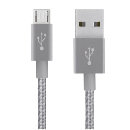 Кабель Mixit Metallic Belkin USB - micro USB (M/M), 3 м, Grey (F2CU021bt10-GRY)