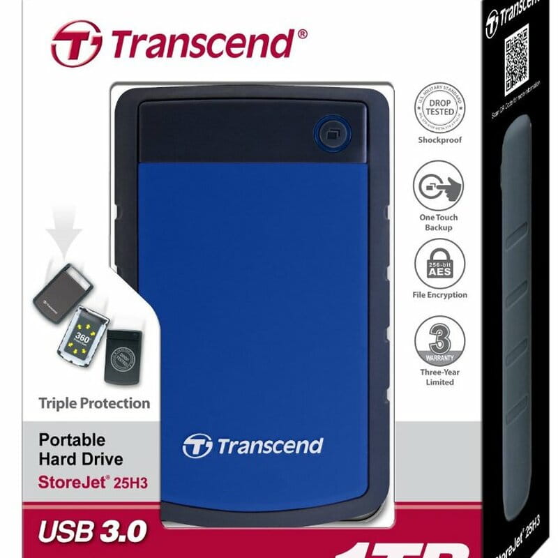 Внешний жесткий диск 2.5" USB 1.0TB Transcend StoreJet 25H3B (TS1TSJ25H3B)