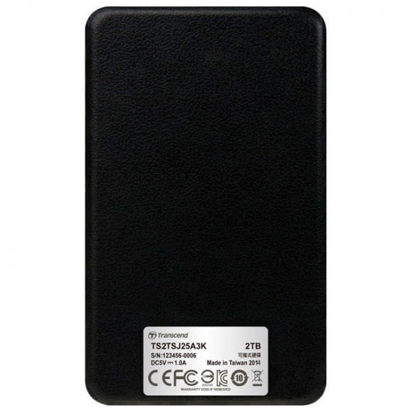 Внешний жесткий диск 2.5" USB 2.0TB Transcend Portable (TS2TSJ25A3K)