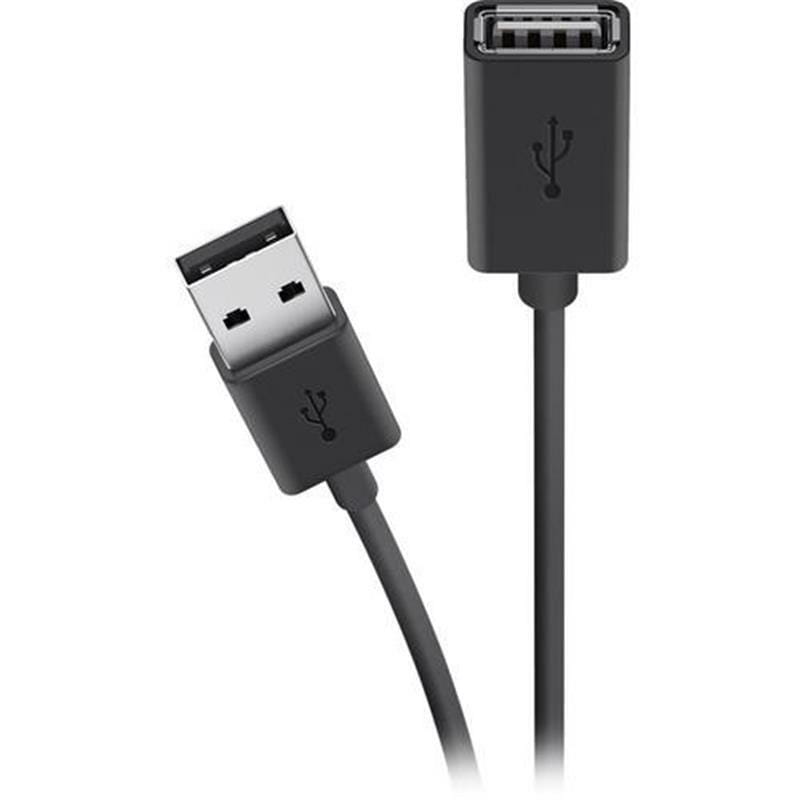 Кабель Belkin (F3U153BT3M) USB2.0(AM)-USB2.0(AF) Black, 3м