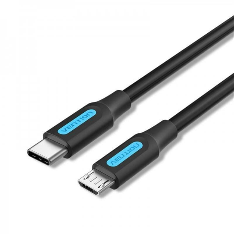 Кабель Vention micro USB - USB Type-C (M/M), 1 м, Black (COVBF)