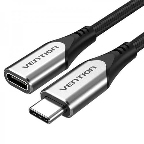 Фото - Кабель Vention Подовжувач  USB Type-C - USB Type-C , 1 м, Silver/Black (TABHF (M/F)