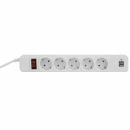Фільтр живлення ProLogix (PRS-075P5CUSB-30W) 0.75 мм мідь, 5 розеток, 3 м, 2xUSB 3.0, білий
