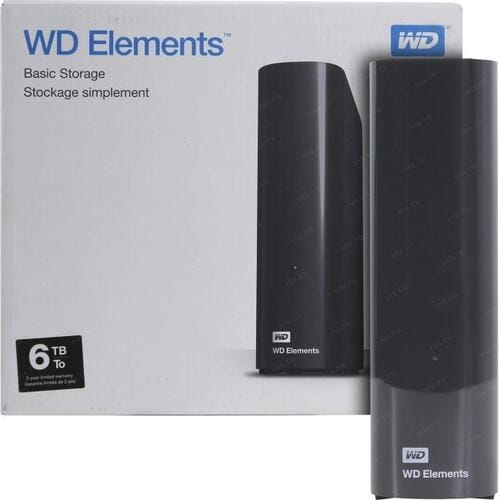 Внешний жесткий диск 3.5" USB 6.0TB WD Elements Desktop (WDBWLG0060HBK-EESN)