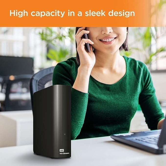 Зовнішній жорсткий диск 3.5" USB 10.0TB WD Elements Desktop Black (WDBWLG0100HBK-EESN)