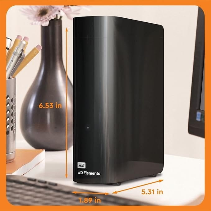 Внешний жесткий диск 3.5" USB 10.0TB WD Elements Desktop Black (WDBWLG0100HBK-EESN)