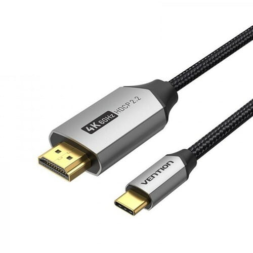 Фото - Кабель Vention   HDMI - USB Type-C (M/M), V 2.0, 1.5 м, чорний/сірий  (CRBBG)