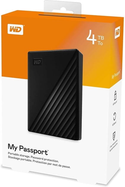 Внешний жесткий диск 2.5" USB 4.0TB WD My Passport Black (WDBPKJ0040BBK-WESN)