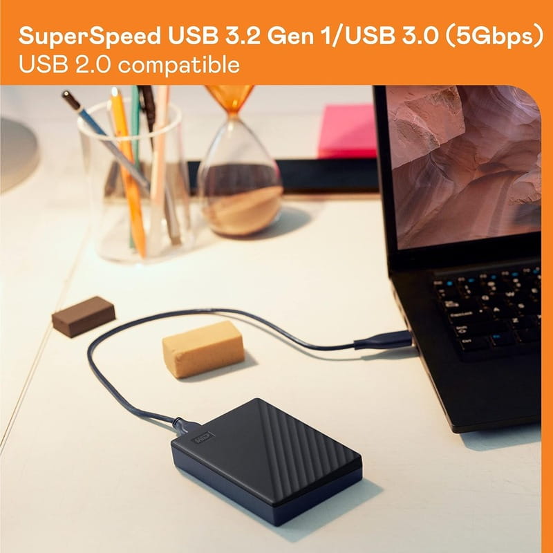 Внешний жесткий диск 2.5" USB 5.0TB WD My Passport Black (WDBPKJ0050BBK-WESN)