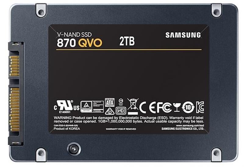 Накопитель SSD 2ТB Samsung 870 QVO 2.5" SATAIII V-NAND MLC (MZ-77Q2T0BW)