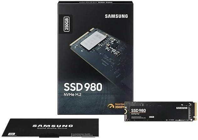 Накопитель SSD  250GB Samsung 980 M.2 PCIe 3.0 x4 NVMe V-NAND MLC (MZ-V8V250BW)