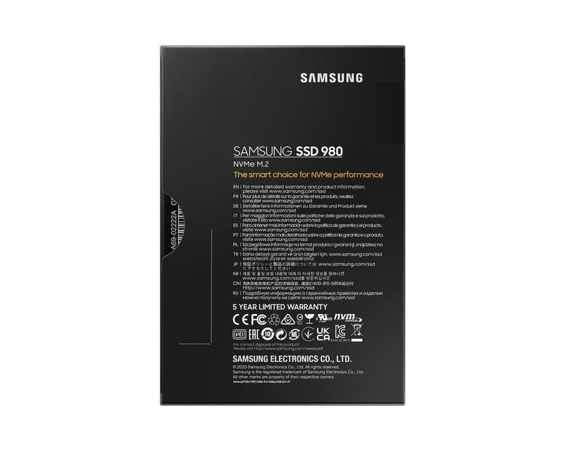 Накопитель SSD  250GB Samsung 980 M.2 PCIe 3.0 x4 NVMe V-NAND MLC (MZ-V8V250BW)