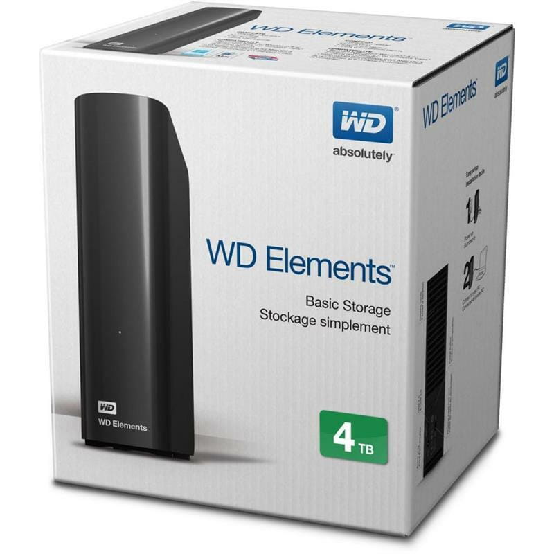 Зовнішній жорсткий диск 3.5" USB 4.0TB WD Elements Desktop (WDBWLG0040HBK-EESN)
