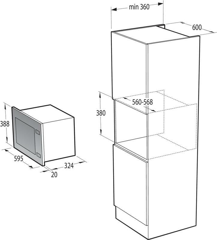 Встраиваемая микроволновая печь Gorenje BMI201AG1X
