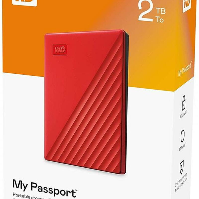 Внешний жесткий диск 2.5" USB 2.0TB WD My Passport Red (WDBYVG0020BRD-WESN)