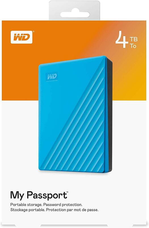 Внешний жесткий диск 2.5" USB 4.0TB WD My Passport Blue (WDBPKJ0040BBL-WESN)