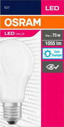 Лампа світлодіодна Osram LED VALUE Е27 10-75W 6500K 220V A75 (4052899971035)