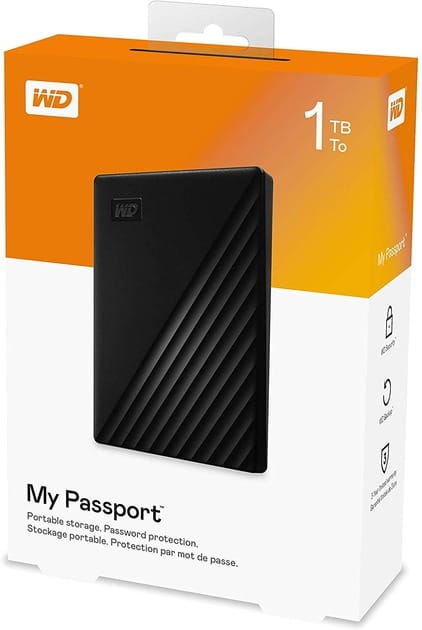 Внешний жесткий диск 2.5" USB 1.0TB WD My Passport Black (WDBYVG0010BBK-WESN)