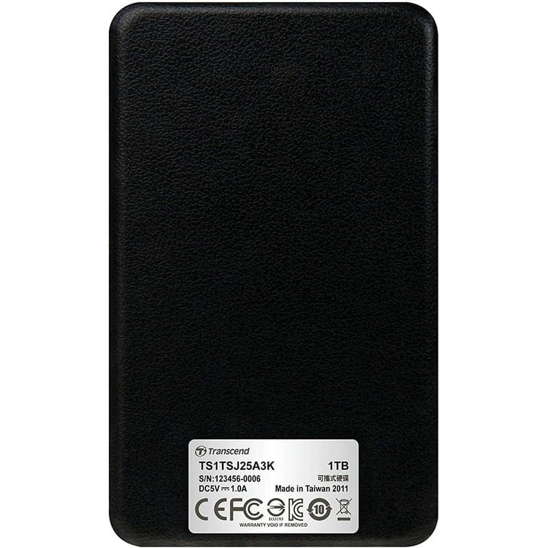 Внешний жесткий диск 2.5" USB 1.0TB Transcend StoreJet (TS1TSJ25A3K)