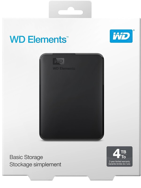 Внешний жесткий диск 2.5" USB 4.0TB WD Elements Portable Black (WDBU6Y0040BBK-WESN)