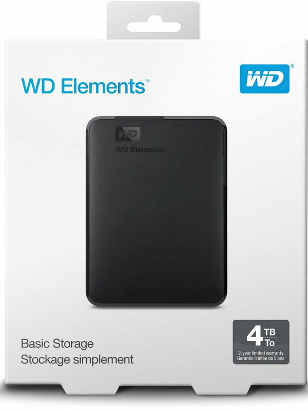 Внешний жесткий диск 2.5" USB 4.0TB WD Elements Portable Black (WDBU6Y0040BBK-WESN)