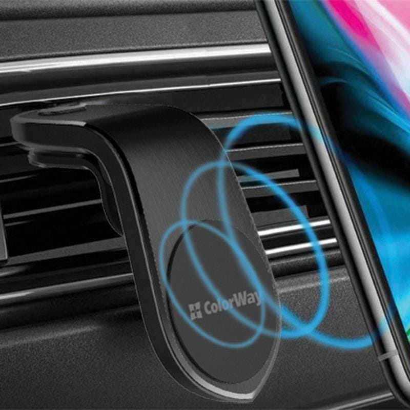 Держатель автомобильный СolorWay Metallic Air Vent-1 Black (CW-CHM04-BK)