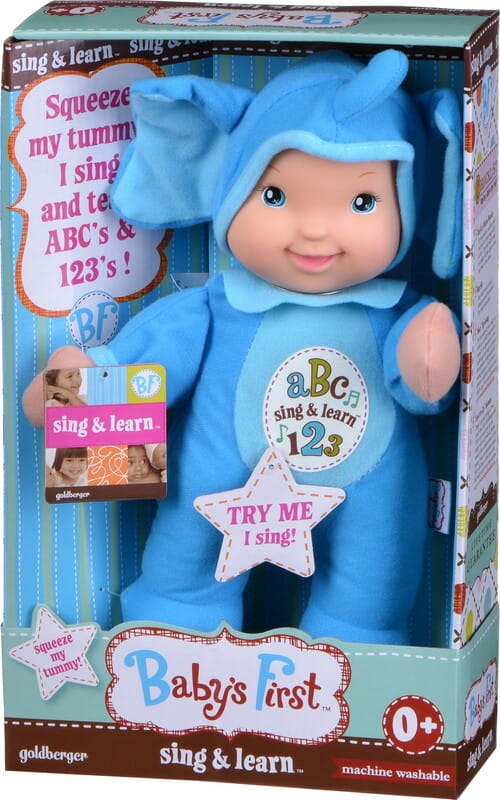 Кукла Baby`s First Sing and Learn Пой и Учись (голубой слоненок) (21180-1)
