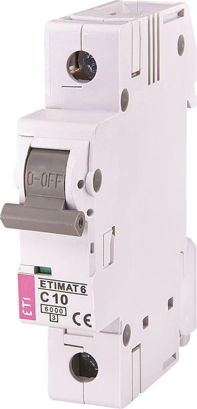 Вимикач автоматичний ETI ETIMAT 6 1p С 10А (6 kA) (2141514)